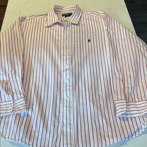 Polo by Ralph Lauren White Shirt with Red Pinstripes